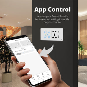 Touch Panel 2 Switch 1 Fan and 1 Socket (White)