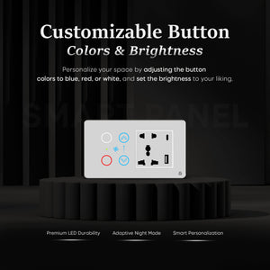 Touch Panel 2 Switch 1 Fan and 1 Socket (White)