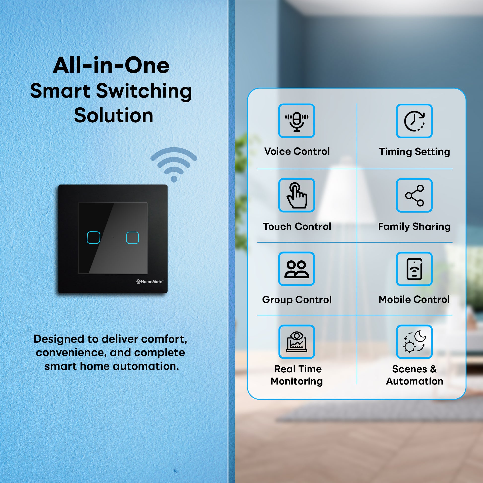 2 Gang Smart Touch Switch