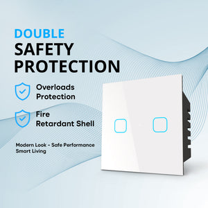 2 Gang Smart Touch Switch White