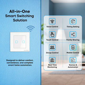 2 Gang Smart Touch Switch White