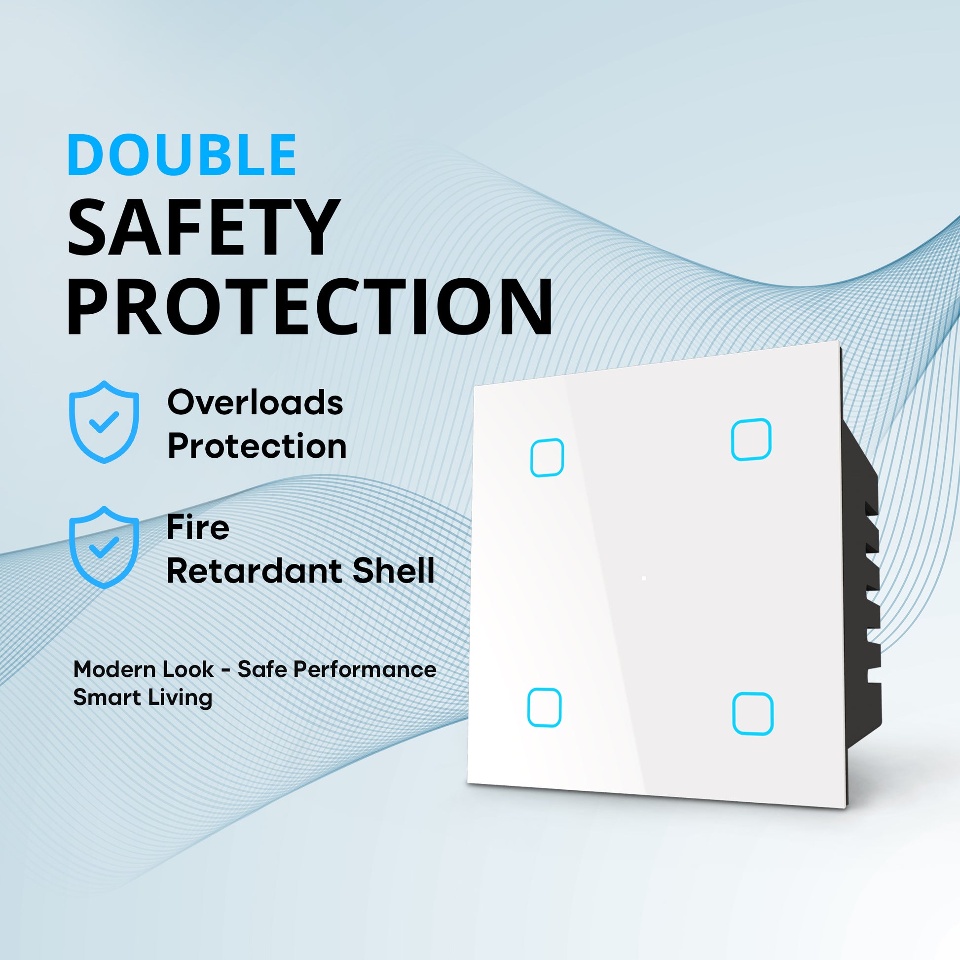Smart Fan Regulator Touch Switch White