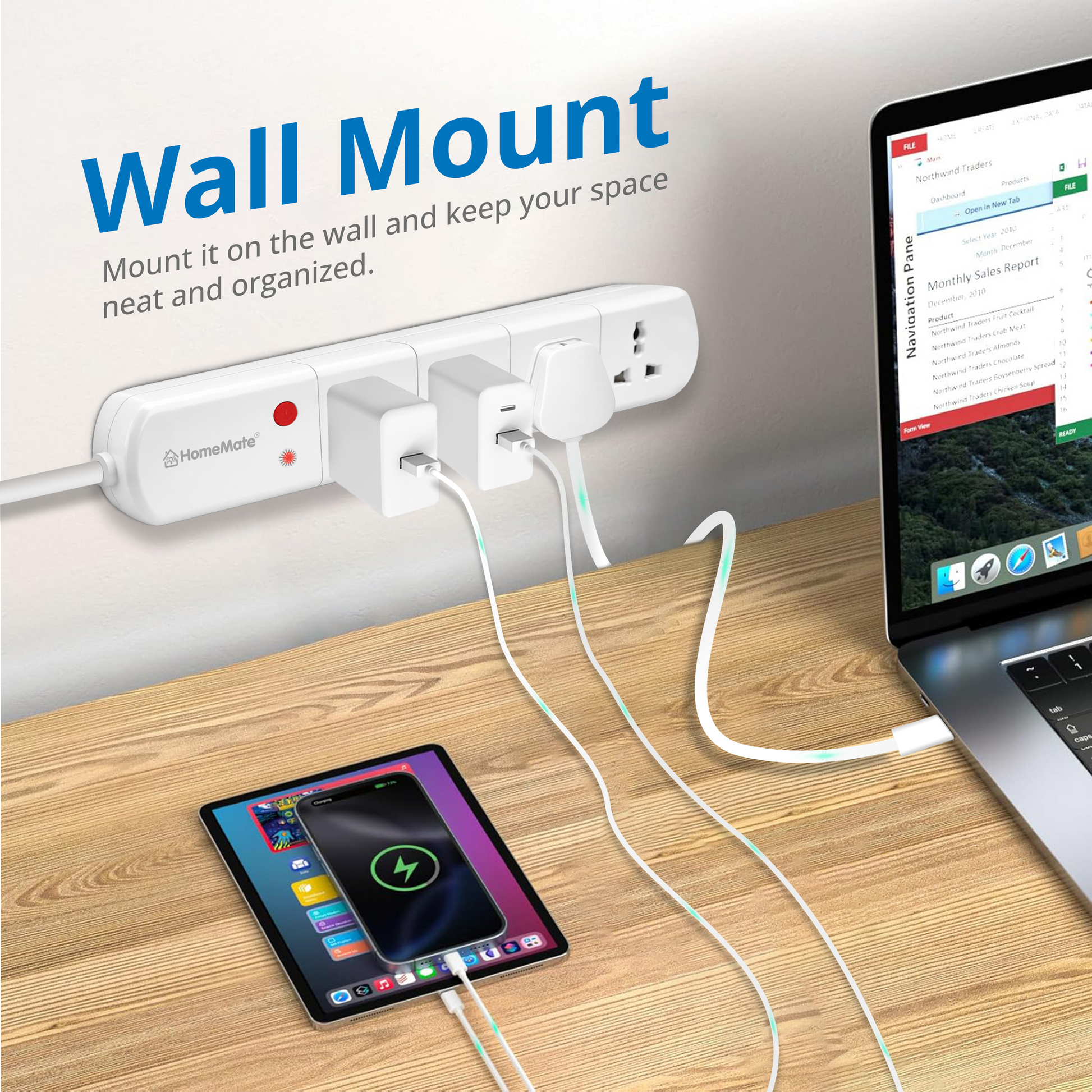 WiFi + BLE Smart Power Strip Extension 4 Outlet