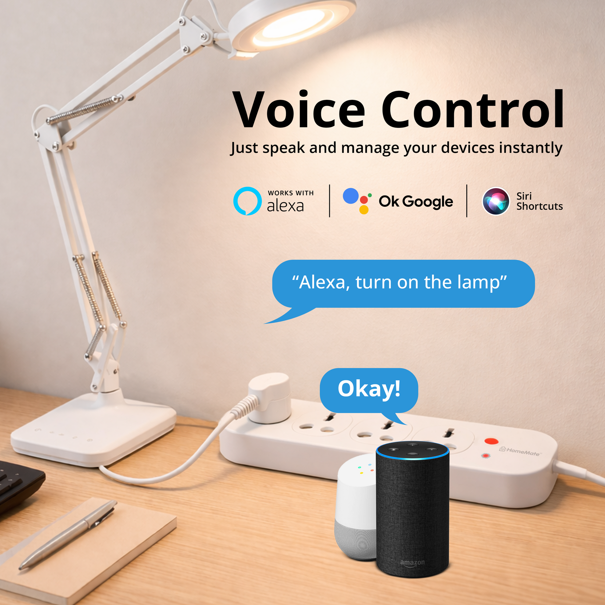 WiFi + BLE Smart Power Strip Extension 4 Outlet