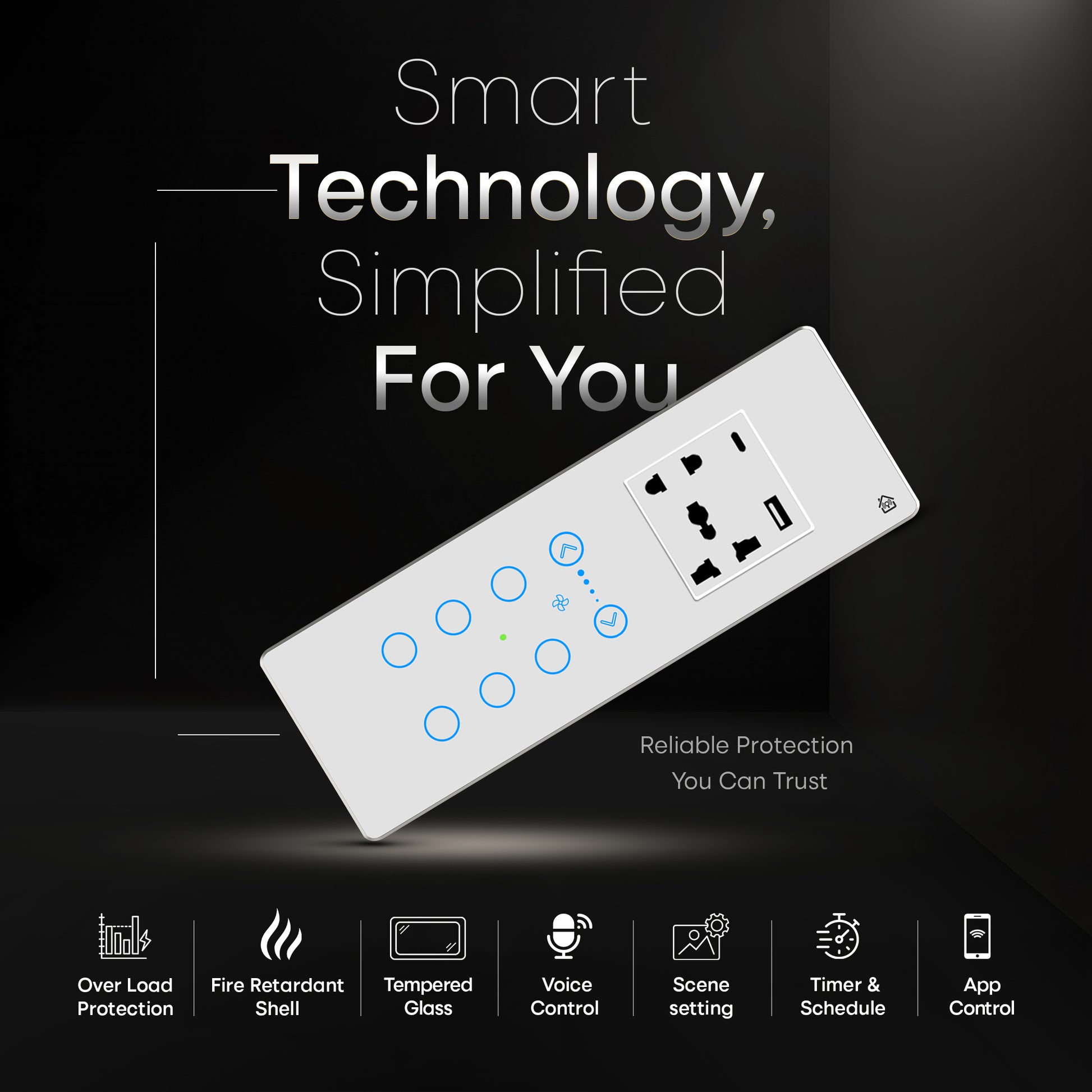 6+1 Fan Touch Panel White