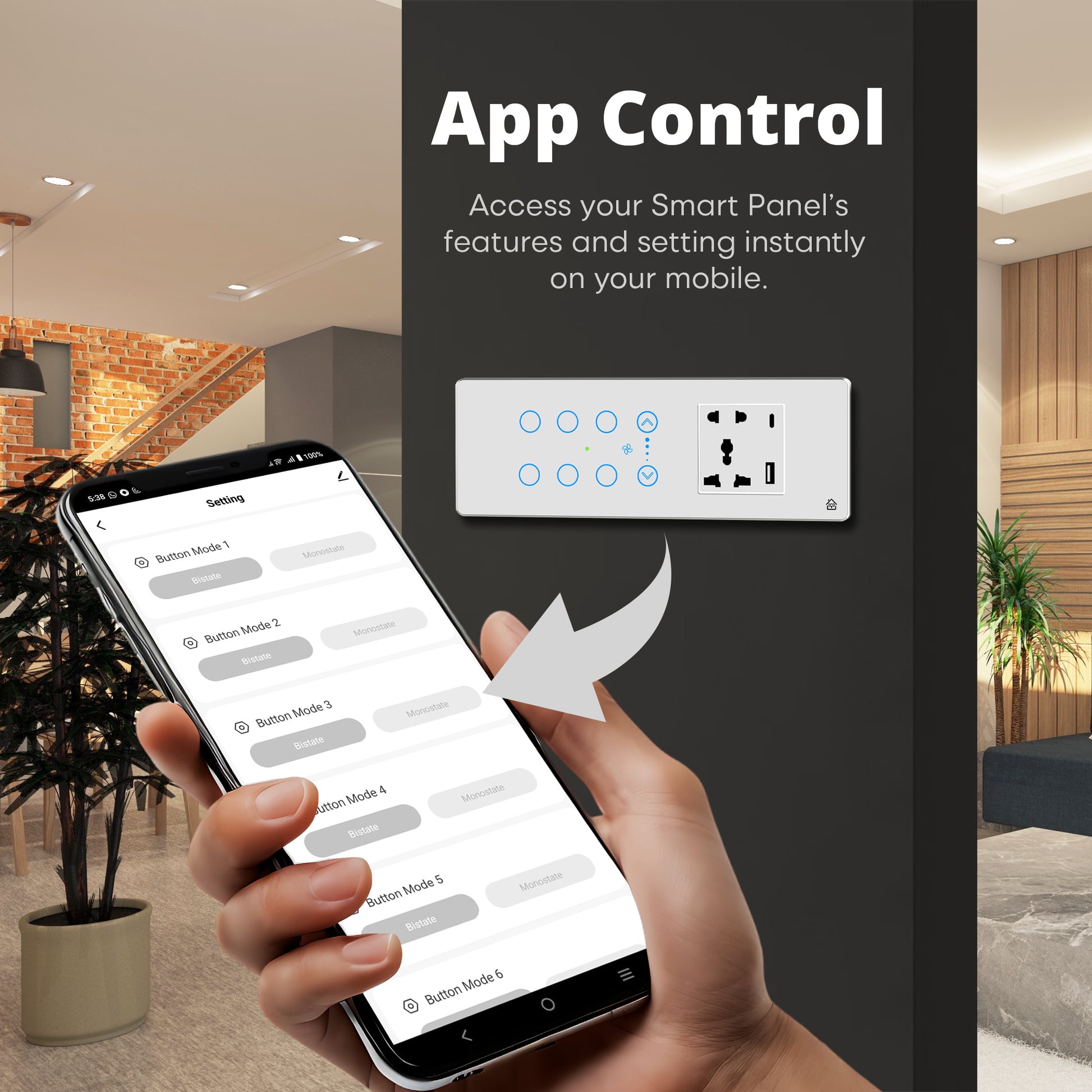 6+1 Fan Touch Panel White