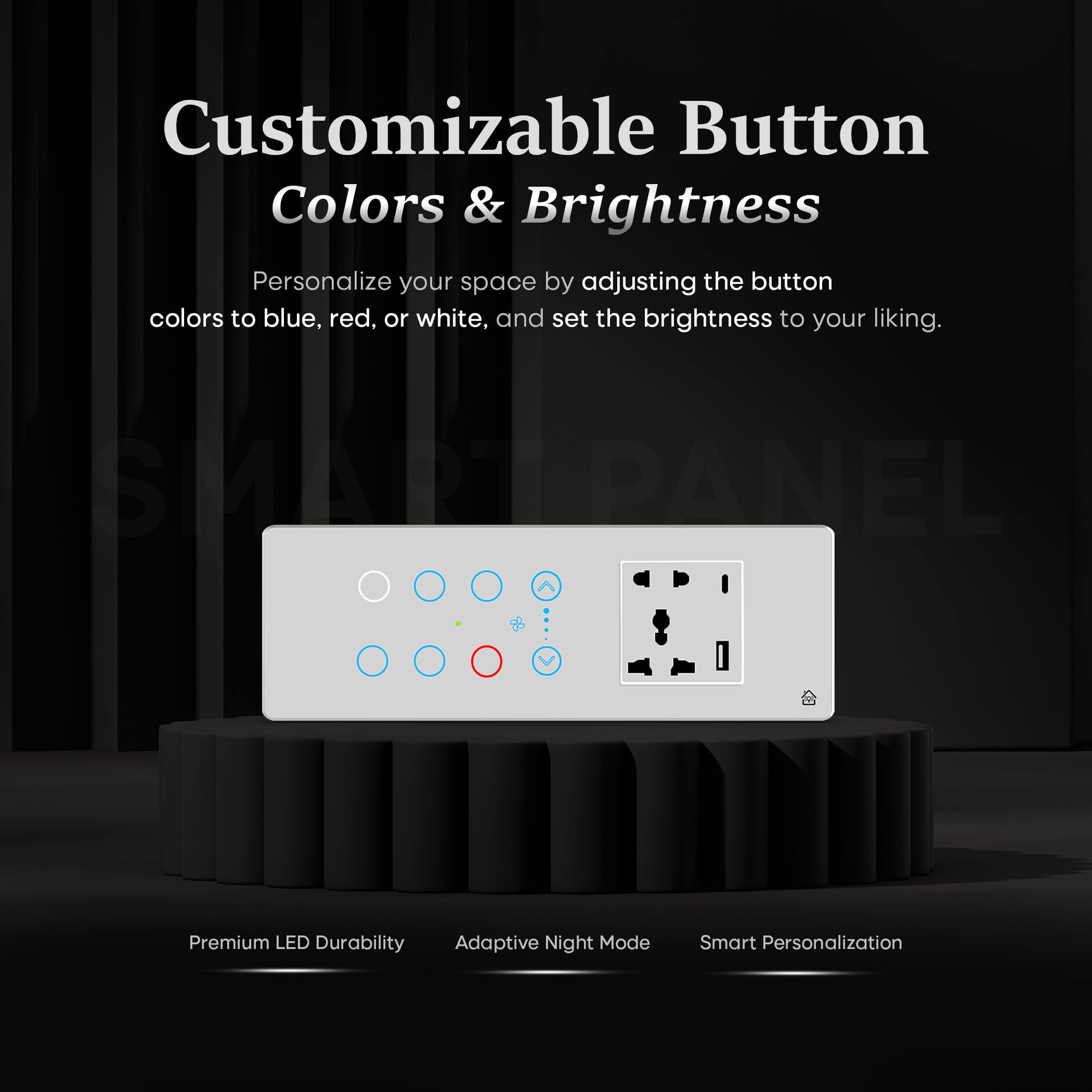 6+1 Fan Touch Panel White