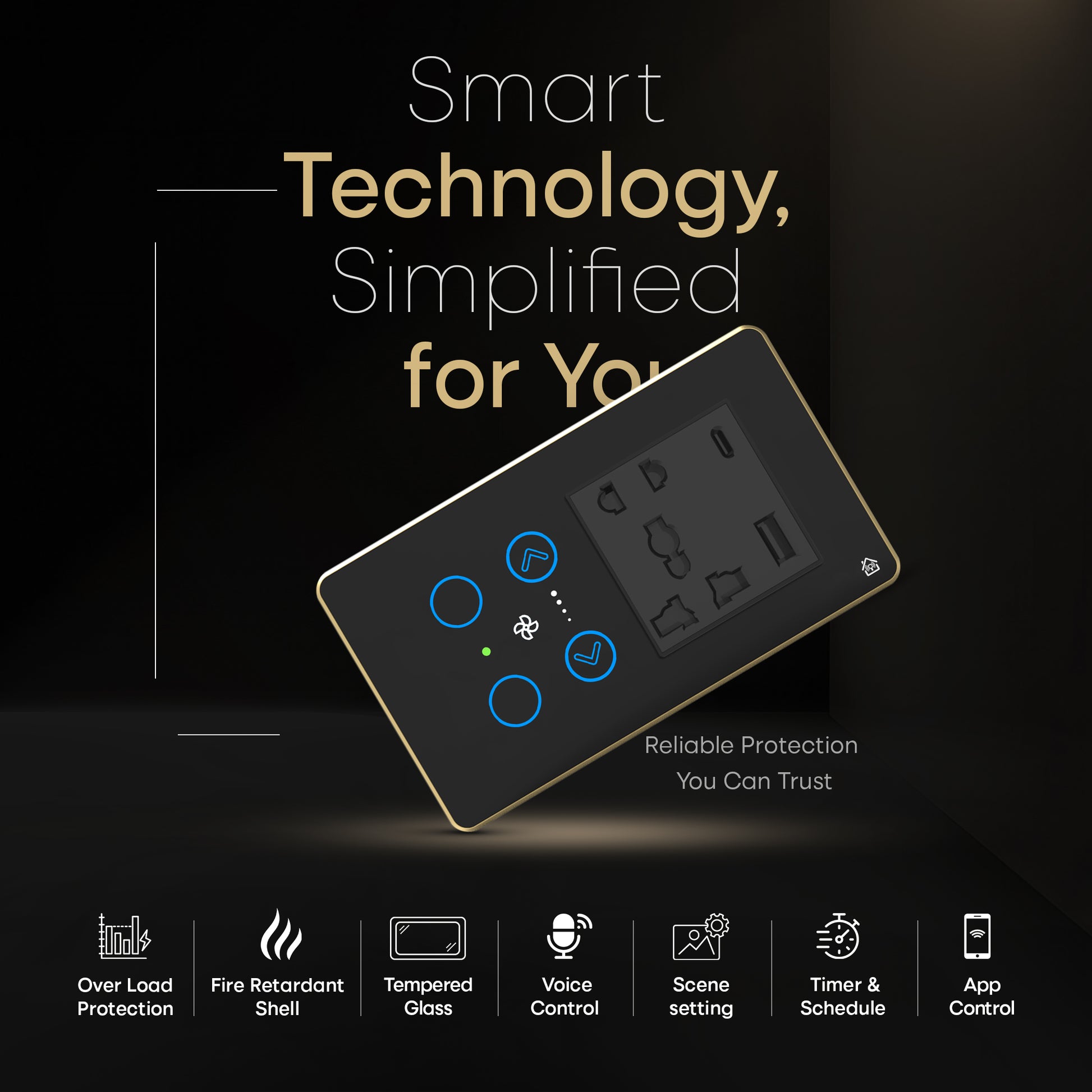 Touch Panel 2 Switch 1 Fan Switch 1 Socket